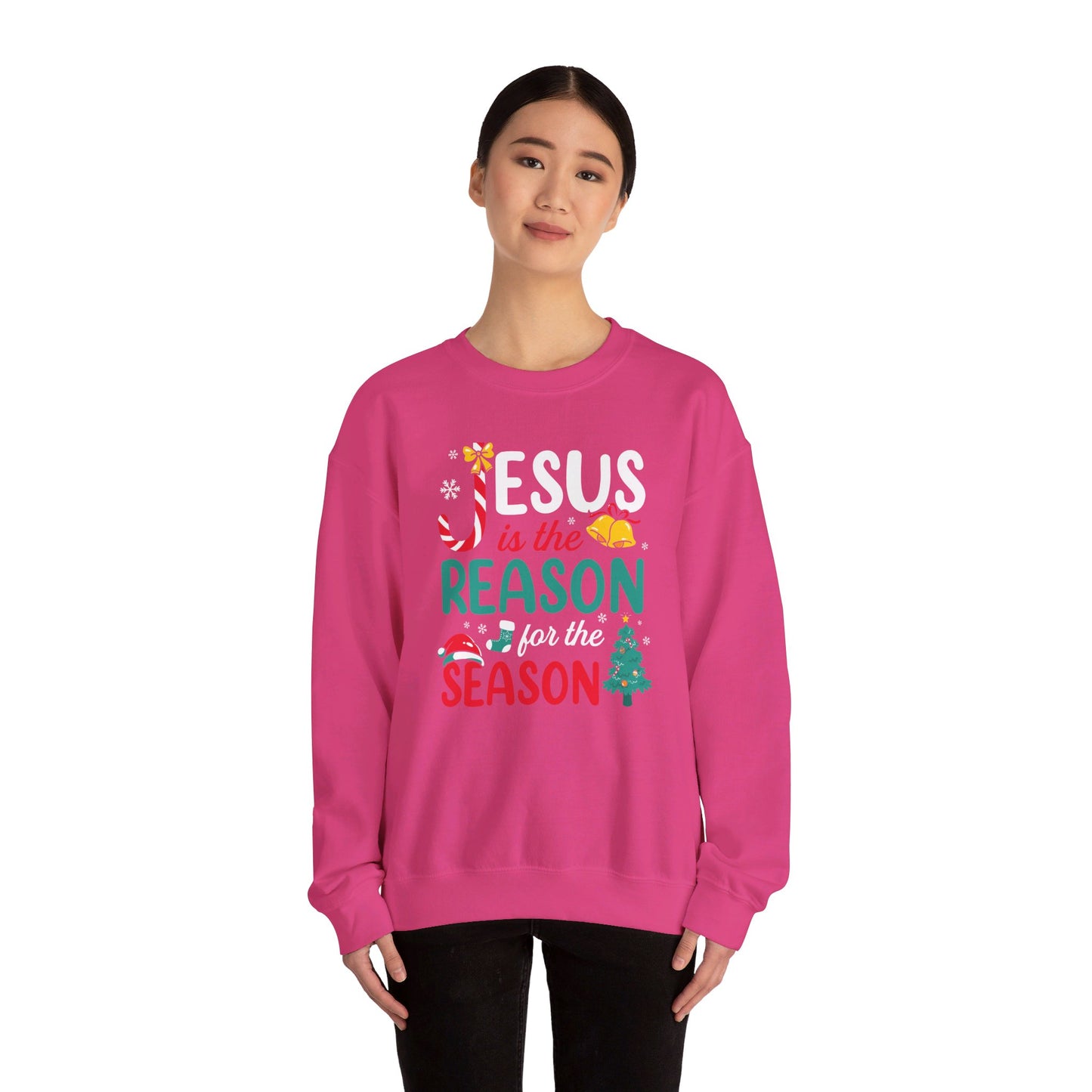 Jesus Is The Reason For The Season Christmas Unisex Heavy Blend™ Crewneck Christian Sweatshirt