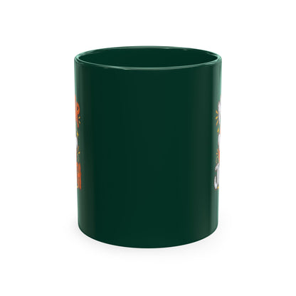 Halloween Ghost Christian Ceramic Mug — "No Fear, Just Faith" Pumpkin Coffee Cup