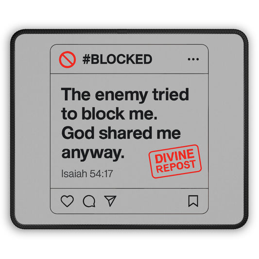 Divine Blocked Gaming Mouse Pad, Inspirational Desk Accessory, Gamer Gift, Scripture Decor, Unique Office Supplies - ClaimedbyGodDesigns
