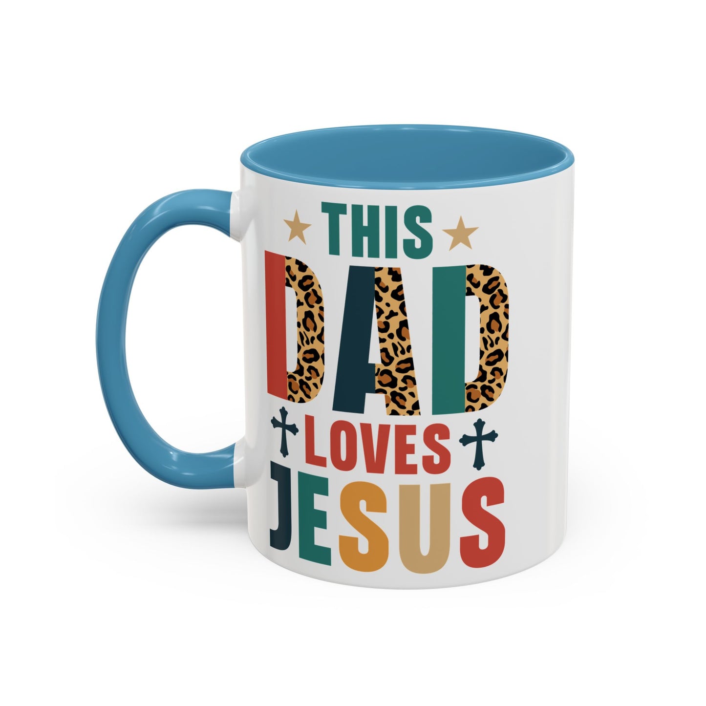 This Dad Loves Him Accent Coffee Mug - Perfect Gift for Father's Day and Christian Dads