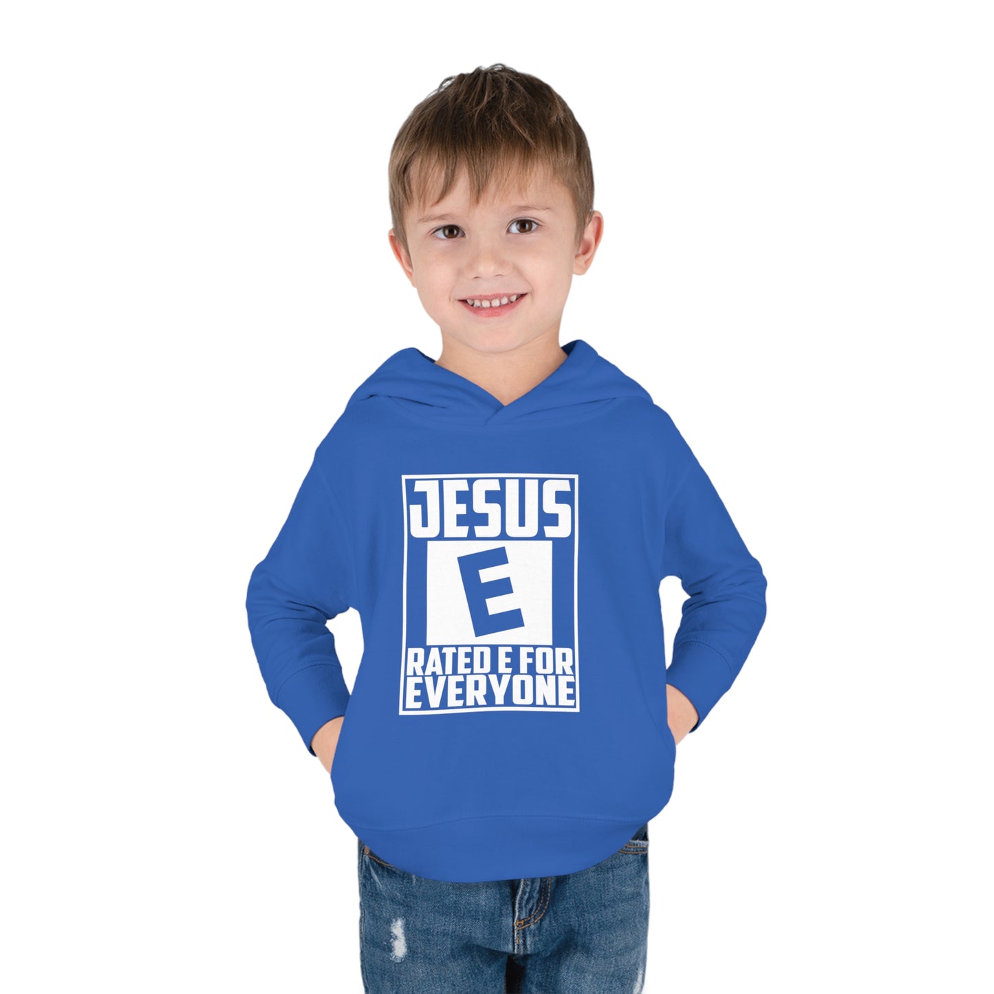 Jesus Rated E For Everyone Toddler Pullover Fleece Hooded Sweatshirt