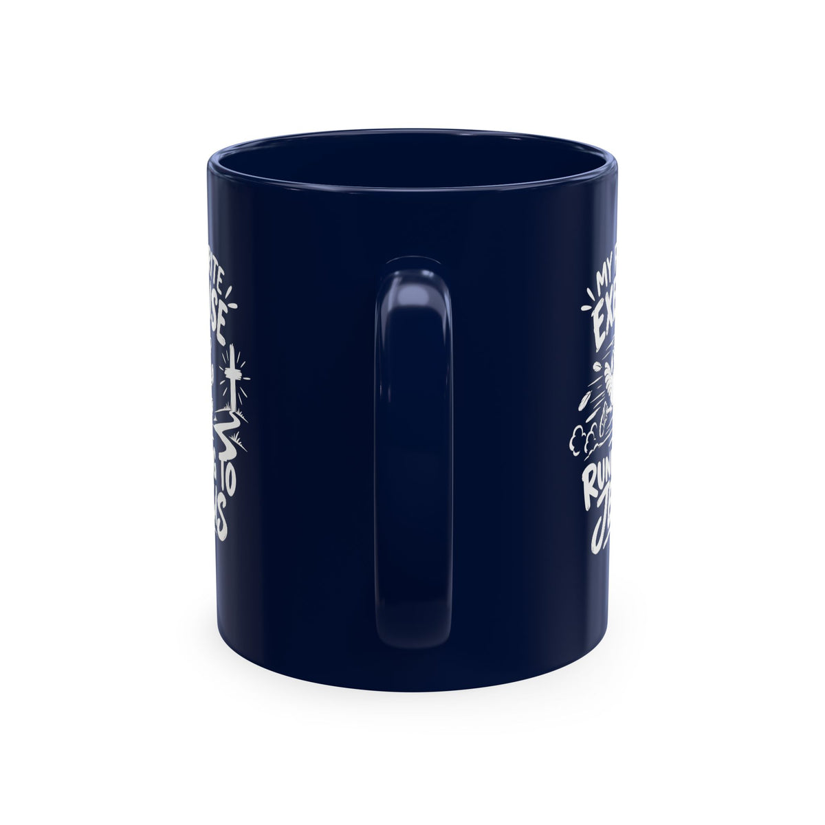My Favorite Exercise Is Running to Jesus Christian Ceramic Mug