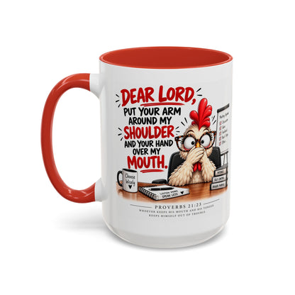 Christian Coffee Mug — "Dear Lord, Put Your Arm Around My Shoulder" Inspirational Ceramic Mug