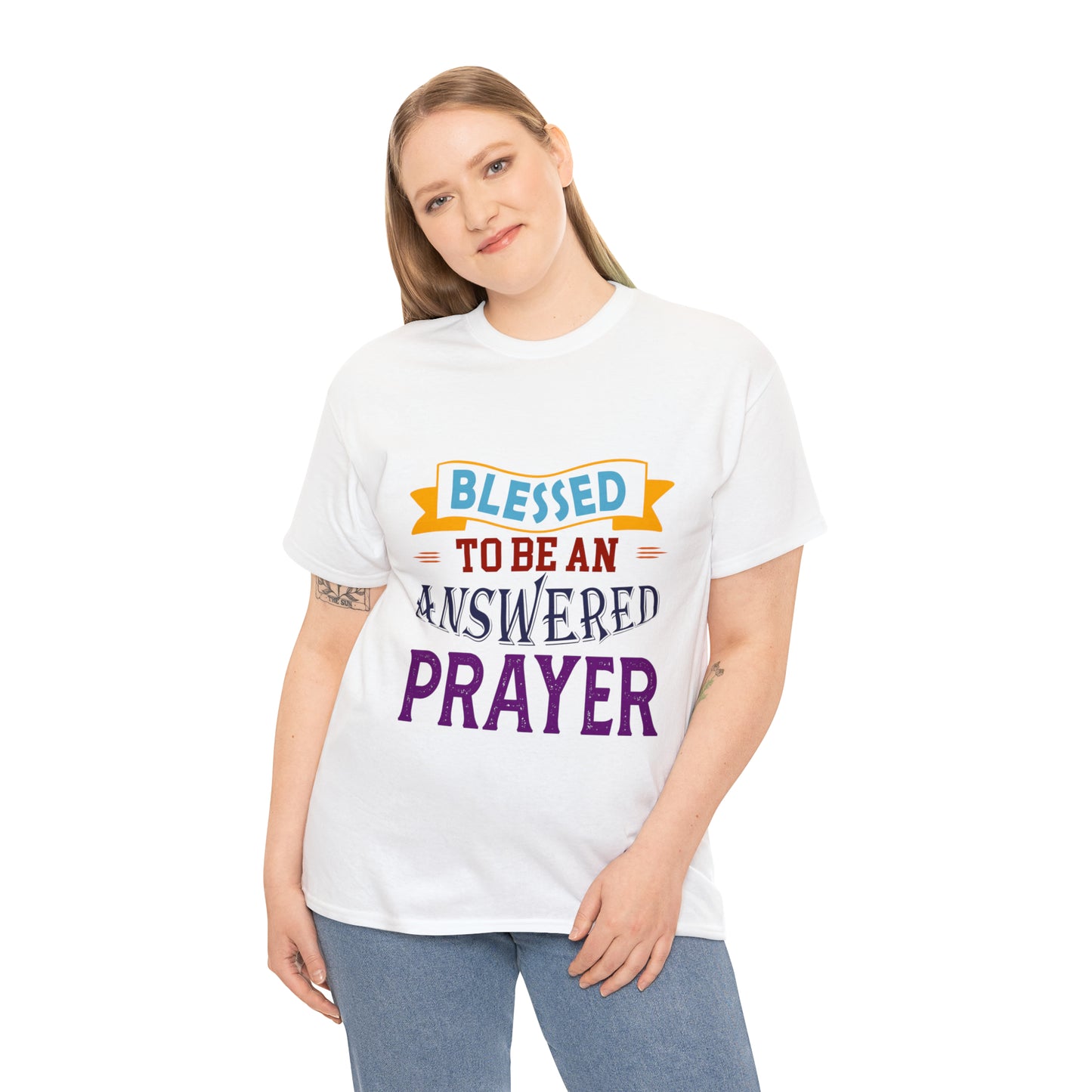 Blessed To Be An Answered Prayer Unisex Heavy Cotton Tee