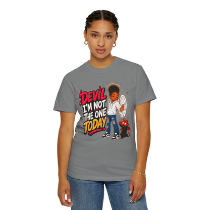 Devil I'm Not the One Today T-Shirt — Funny Angel vs Devil Graphic Tee - ClaimedbyGodDesigns