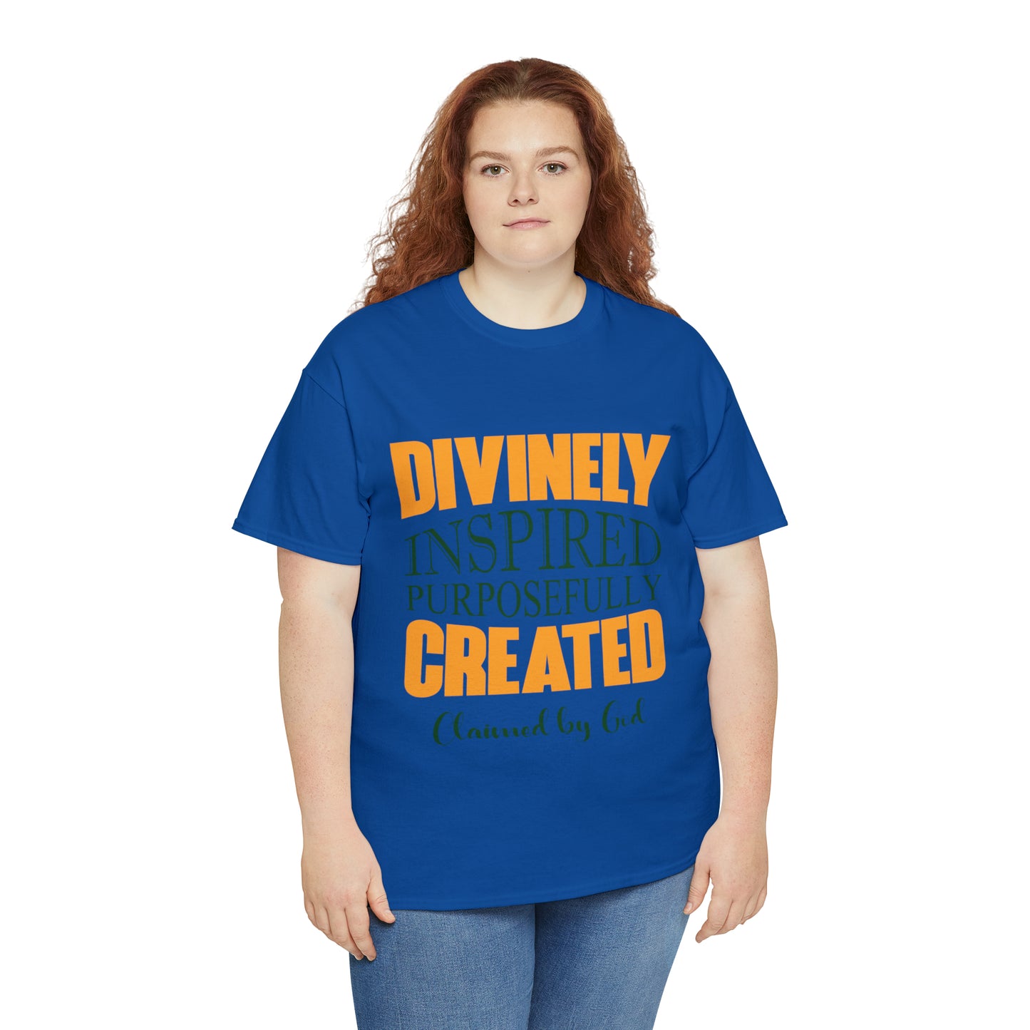 Divinely Inspired Purposefully Created Unisex Heavy Cotton Tee