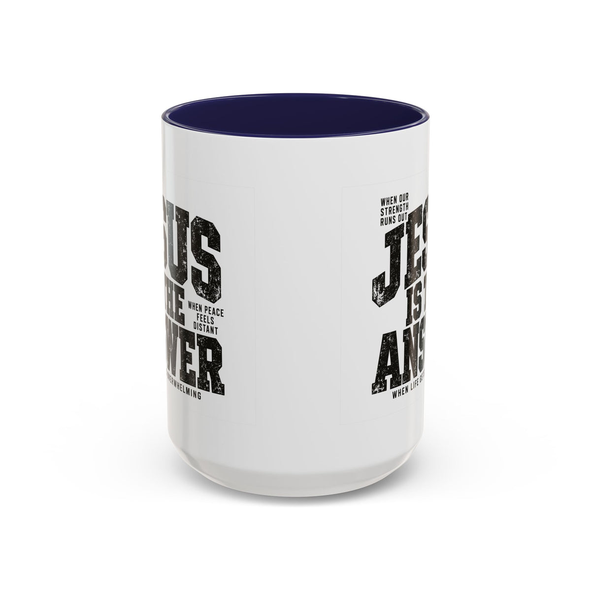 Jesus Is the Answer Christian coffee mug, view 2