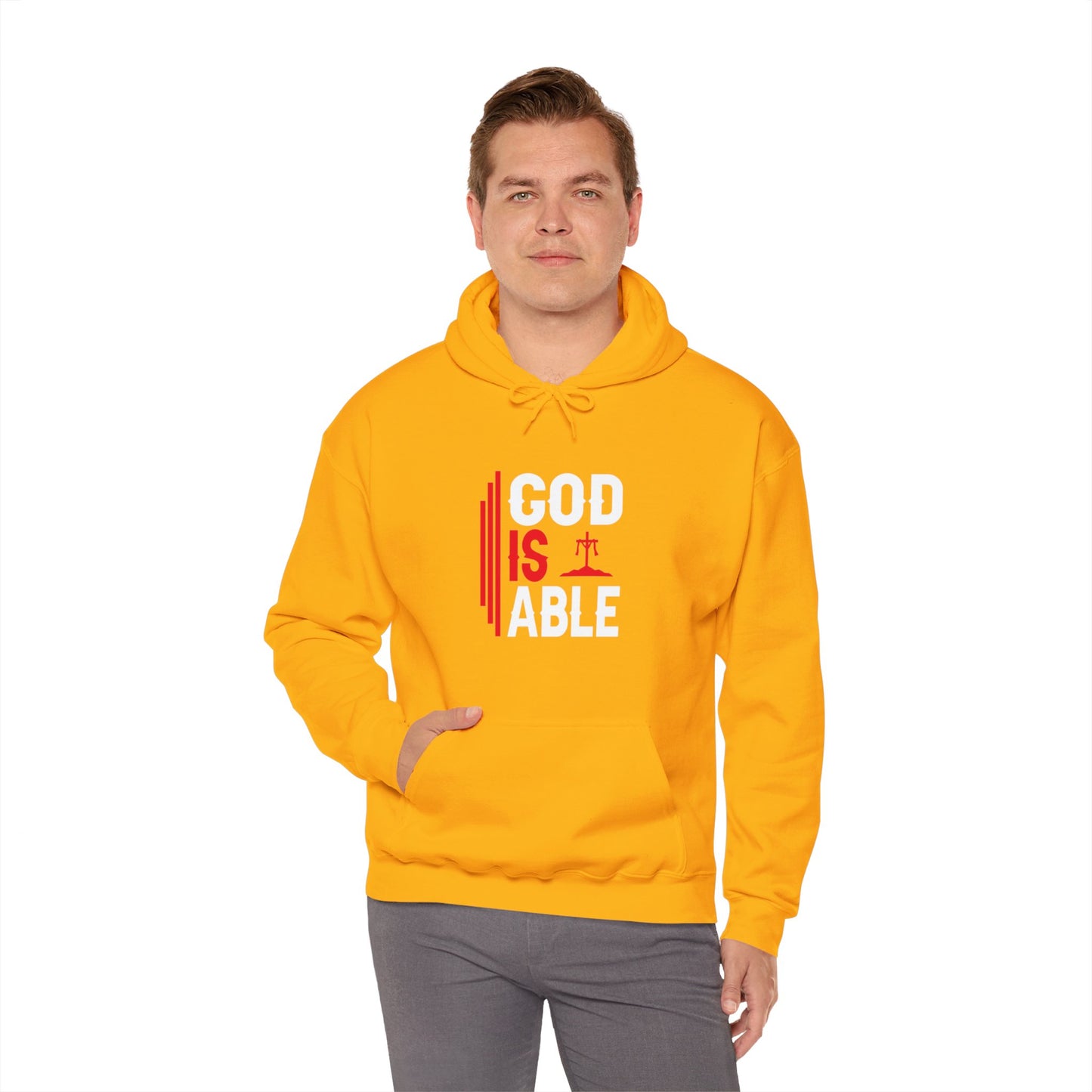 God Is Able Unisex Christian Hooded Pullover Sweatshirt