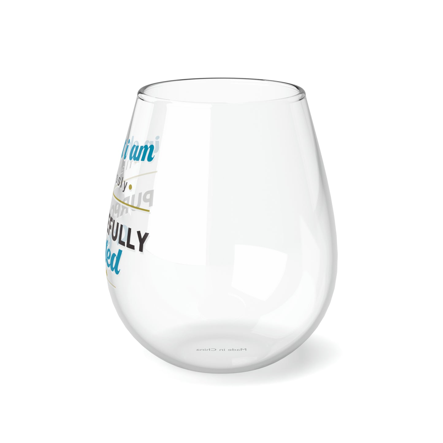 In Christ I Am Flawlessly & Purposefully Created Stemless Wine Glass, 11.75oz
