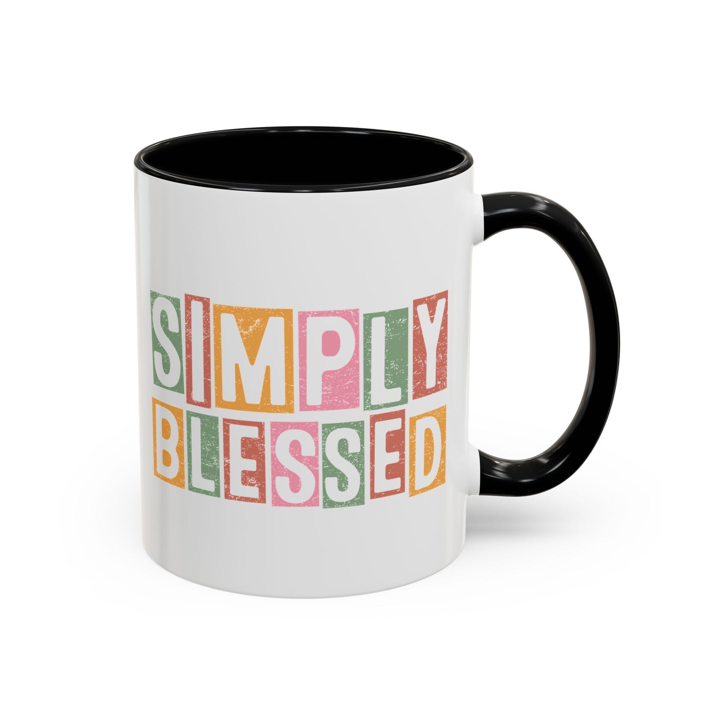 Christian Ceramic Mug- Simply Blessed Accent Coffee Mug (11, 15oz)