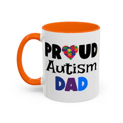 Proud Autism Dad Accent Coffee Mug - Perfect Gift for Fathers