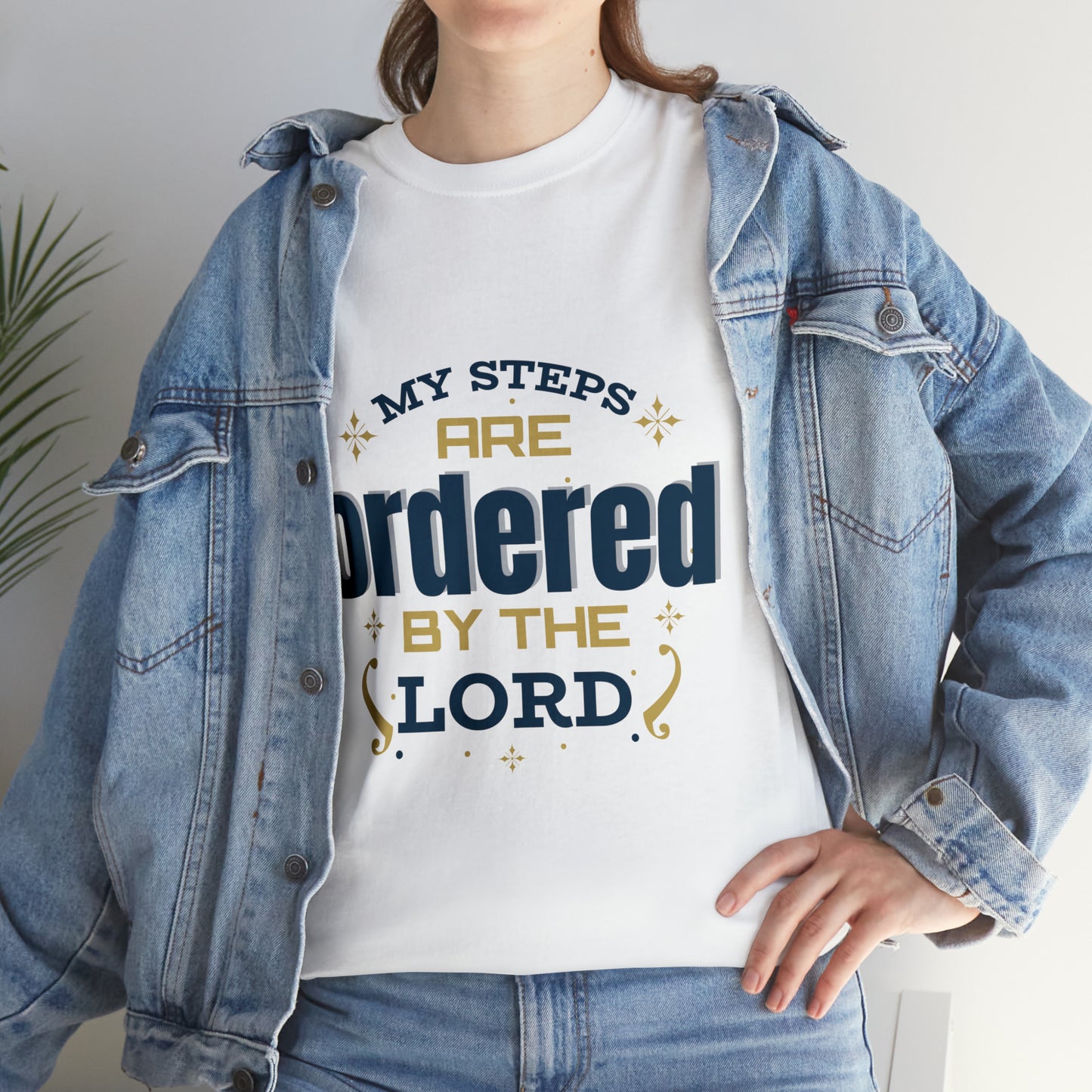 My Steps Are Ordered By The Lord Unisex Heavy Cotton Tee