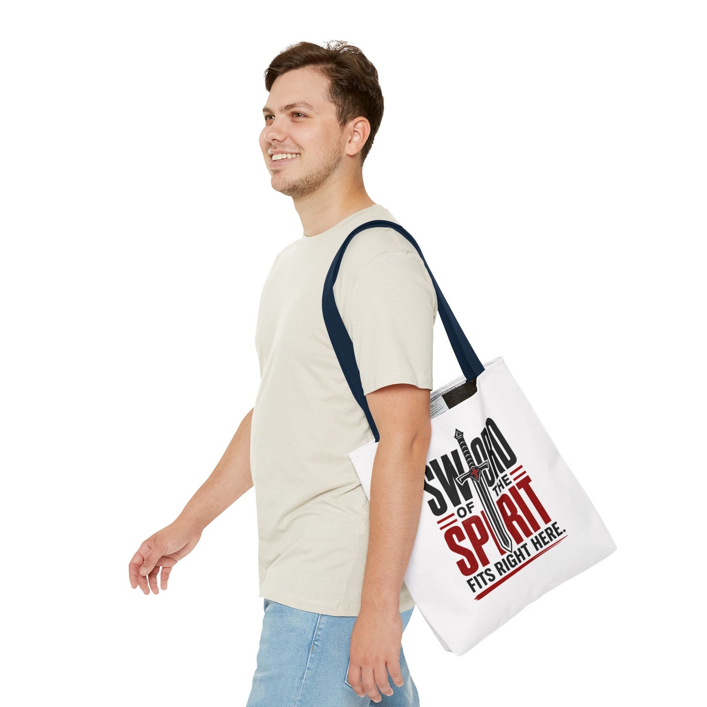 Sword of the Spirit Tote Bag — Christian Faith Inspirational Canvas Tote - ClaimedbyGodDesigns