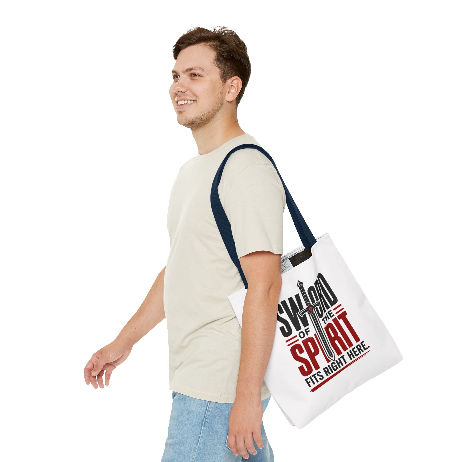 Sword of the Spirit Tote Bag — Christian Faith Inspirational Canvas Tote - ClaimedbyGodDesigns