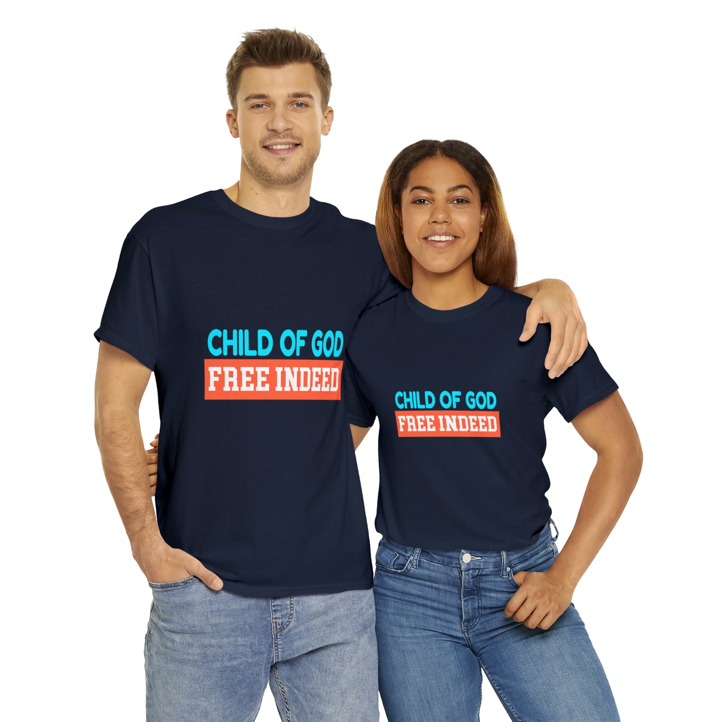 Child Of God Free Indeed Unisex Heavy Cotton Tee Printify