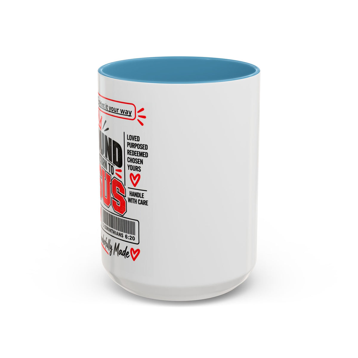 If Found, Return to Jesus Personalized Christian Coffee Mug — Called by Name Accent Mug (15oz)