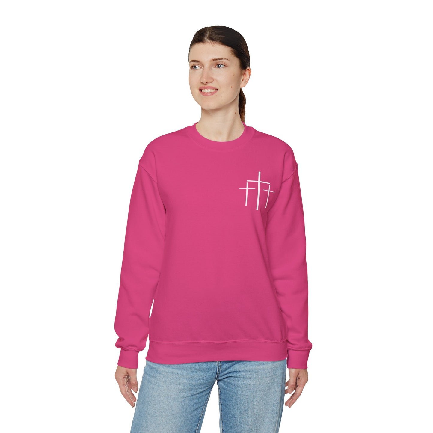 Faith Over Fear 3 Crosses  Unisex Heavy Blend™ Crewneck Christian Sweatshirt