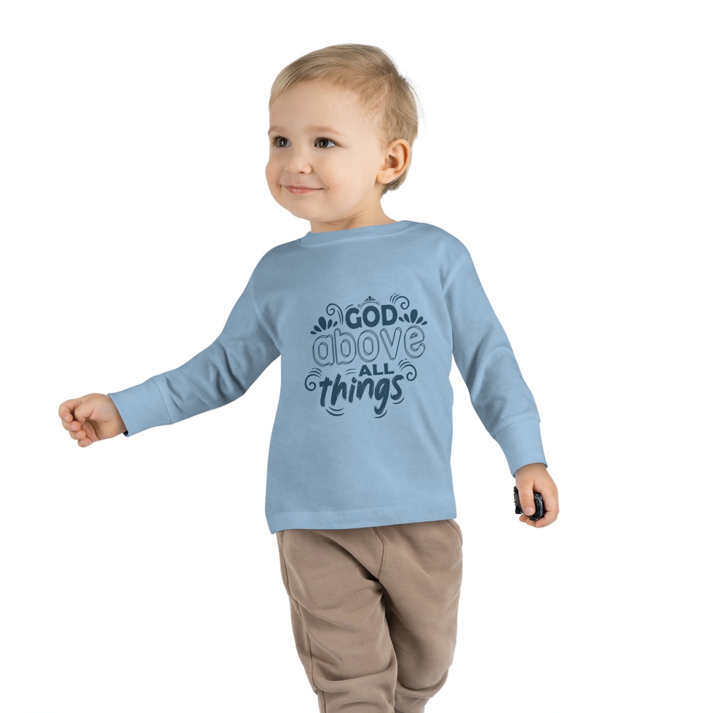God Above All Things Toddler Christian Sweatshirt Printify