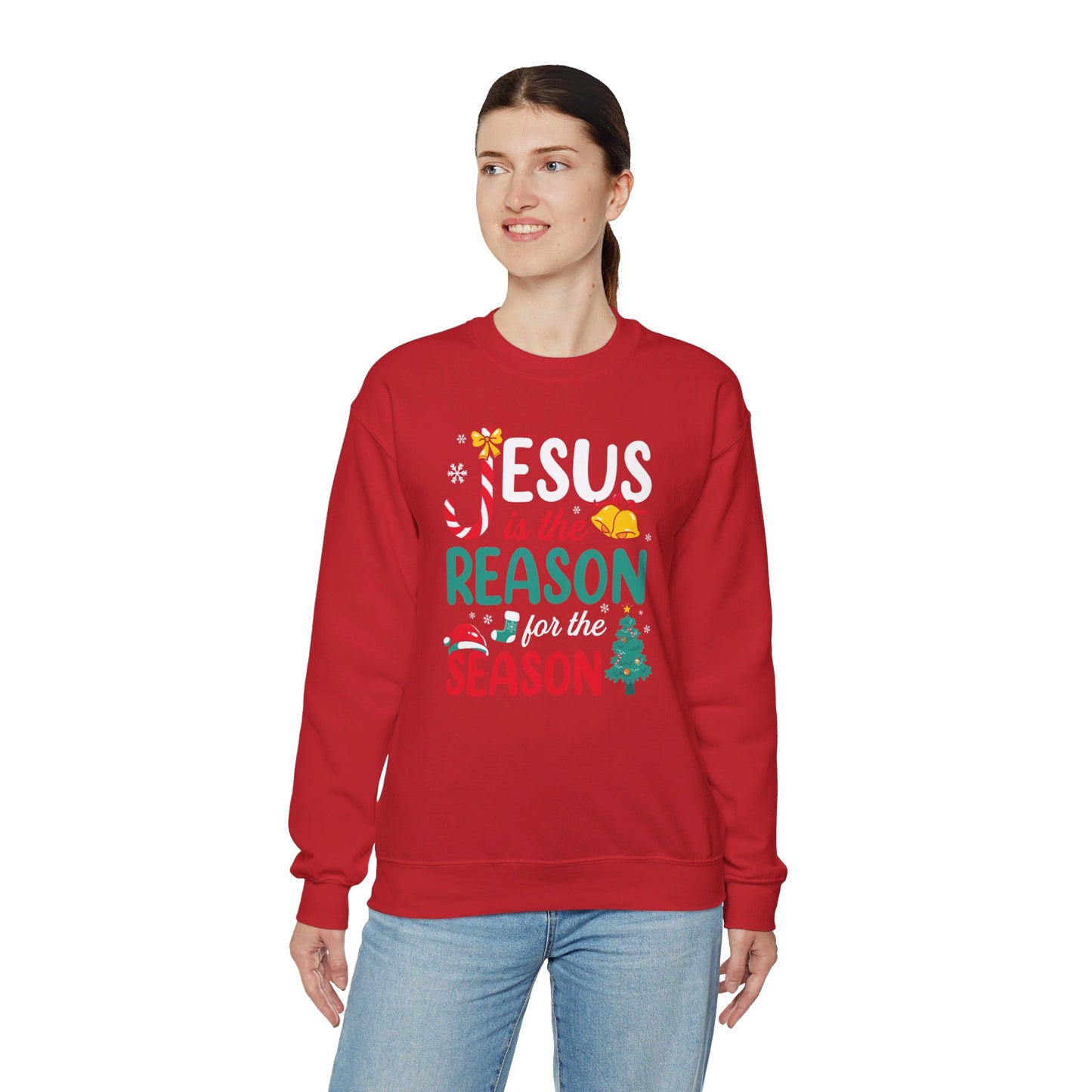 Jesus Is The Reason For The Season Christmas Unisex Heavy Blend™ Crewneck Christian Sweatshirt