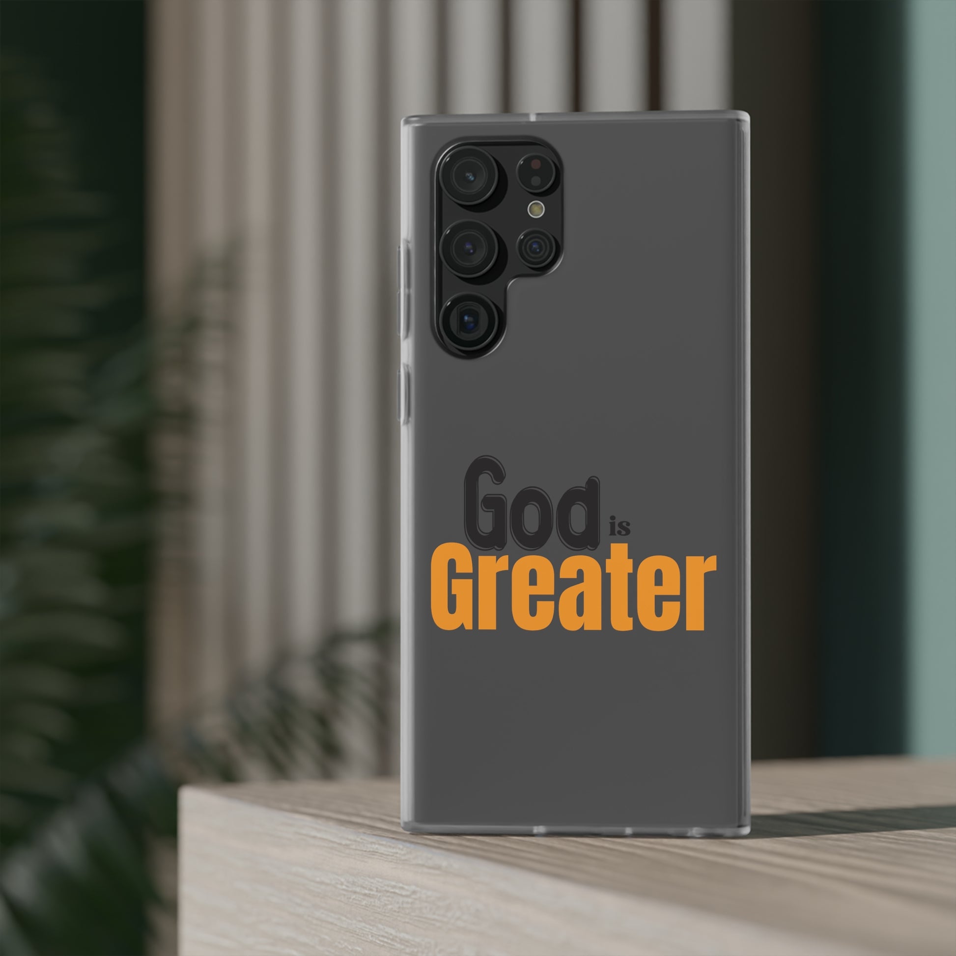 God Is Greater Christian Flexi Phone Case Printify