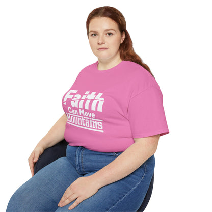 Faith Can Move Mountains Unisex Christian Ultra Cotton Tee Printify