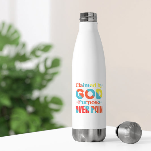 Claimed By God Purpose Over Pain Insulated Bottle Printify