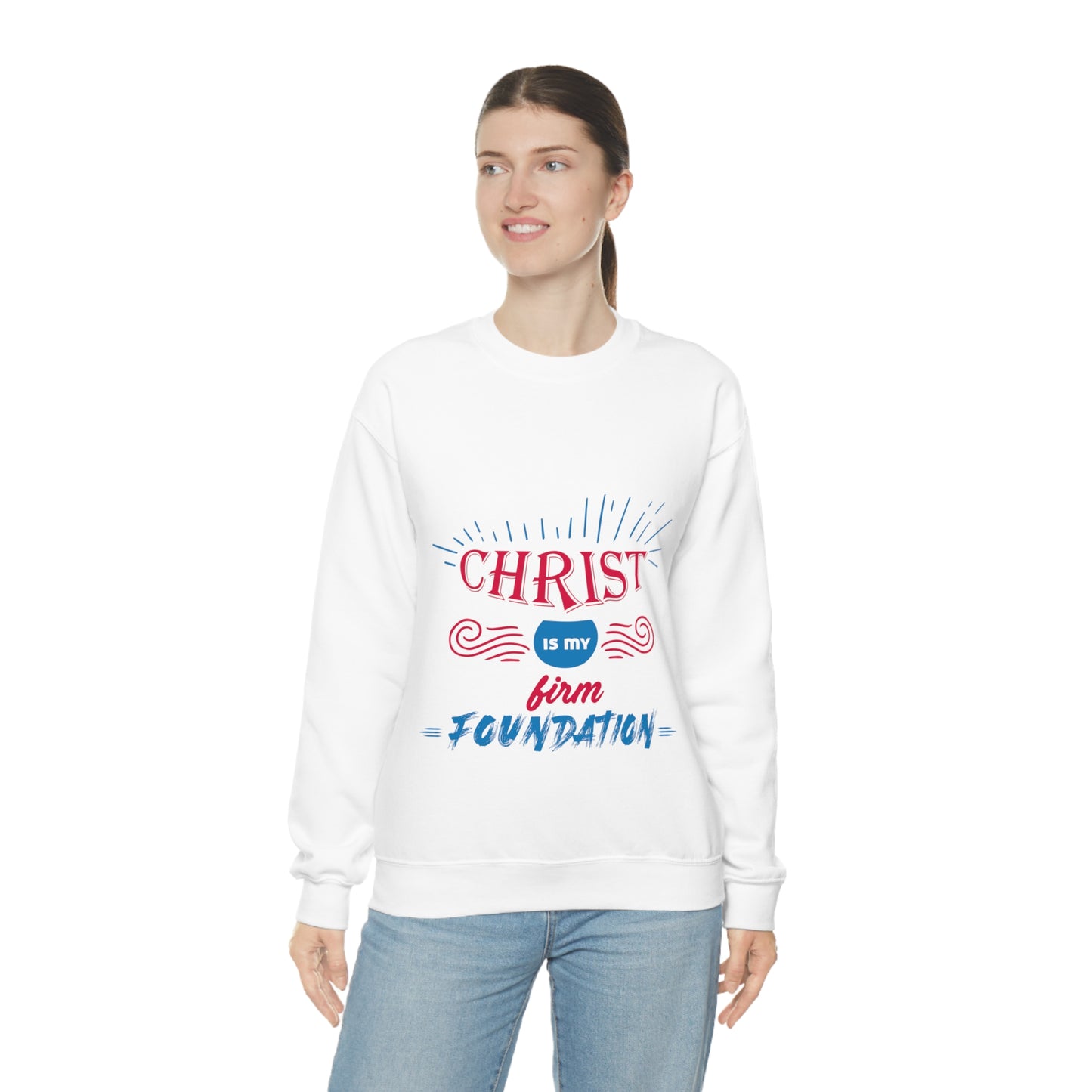 Christ Is My Firm Foundation Unisex Heavy Blend™ Crewneck Sweatshirt