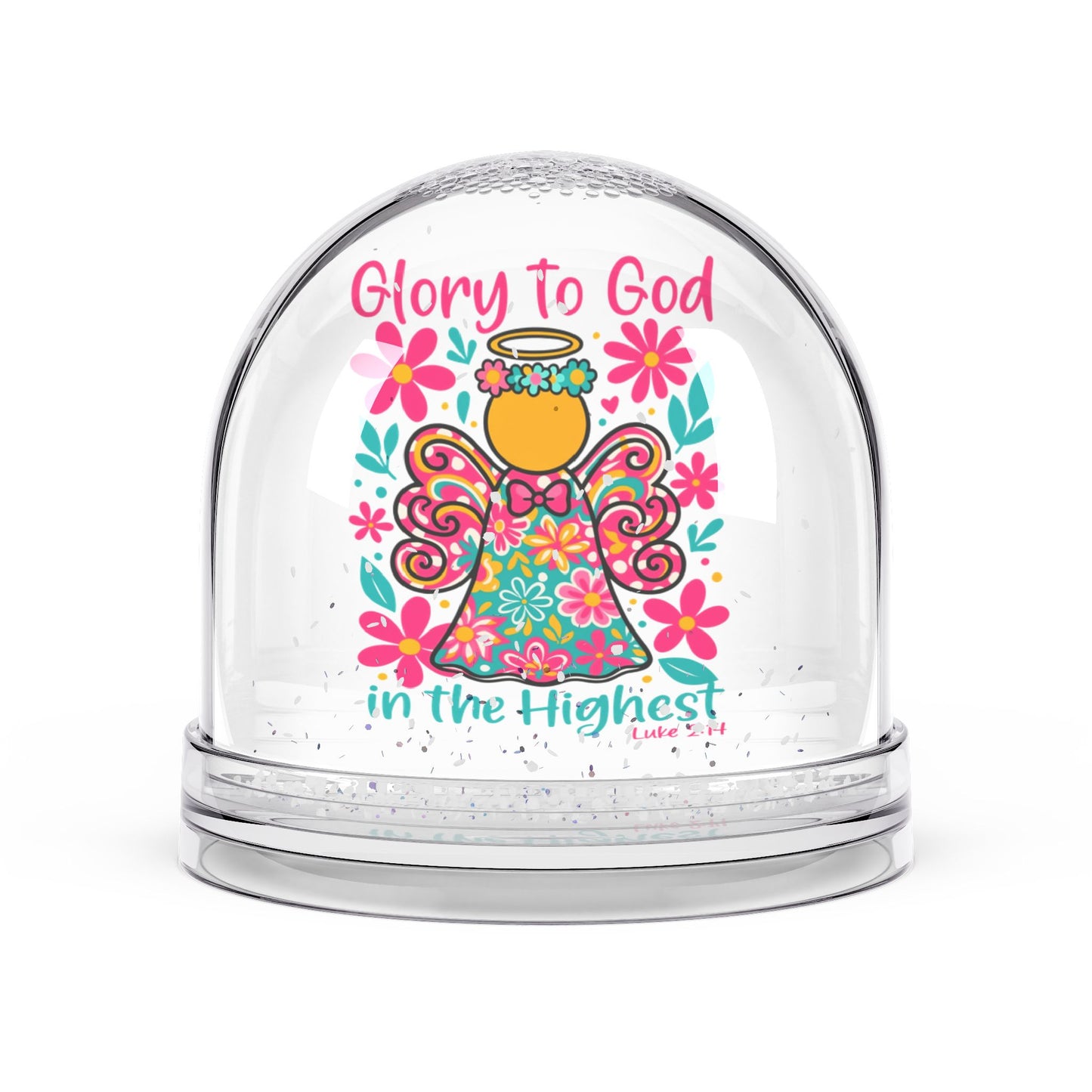 Christian Snow Globe, Religious Home Decor, Inspirational Gift, Christmas Decoration, Glory To Him - ClaimedbyGodDesigns