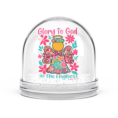 Christian Snow Globe, Religious Home Decor, Inspirational Gift, Christmas Decoration, Glory To Him - ClaimedbyGodDesigns