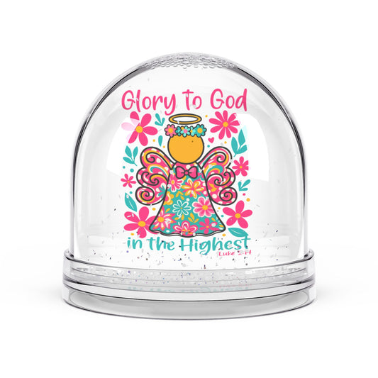 Christian Snow Globe, Religious Home Decor, Inspirational Gift, Christmas Decoration, Glory To Him - ClaimedbyGodDesigns
