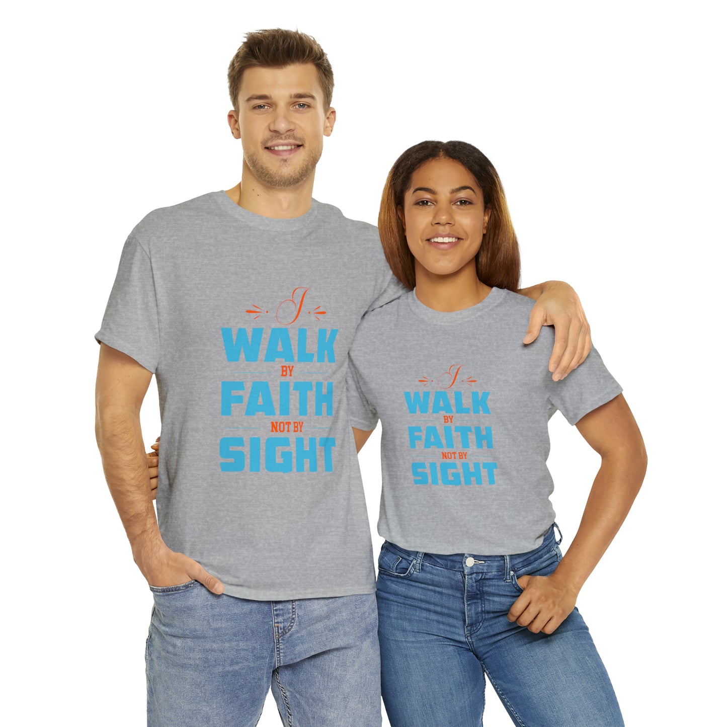 I Walk By Faith & Not By Sight Unisex Heavy Cotton Tee