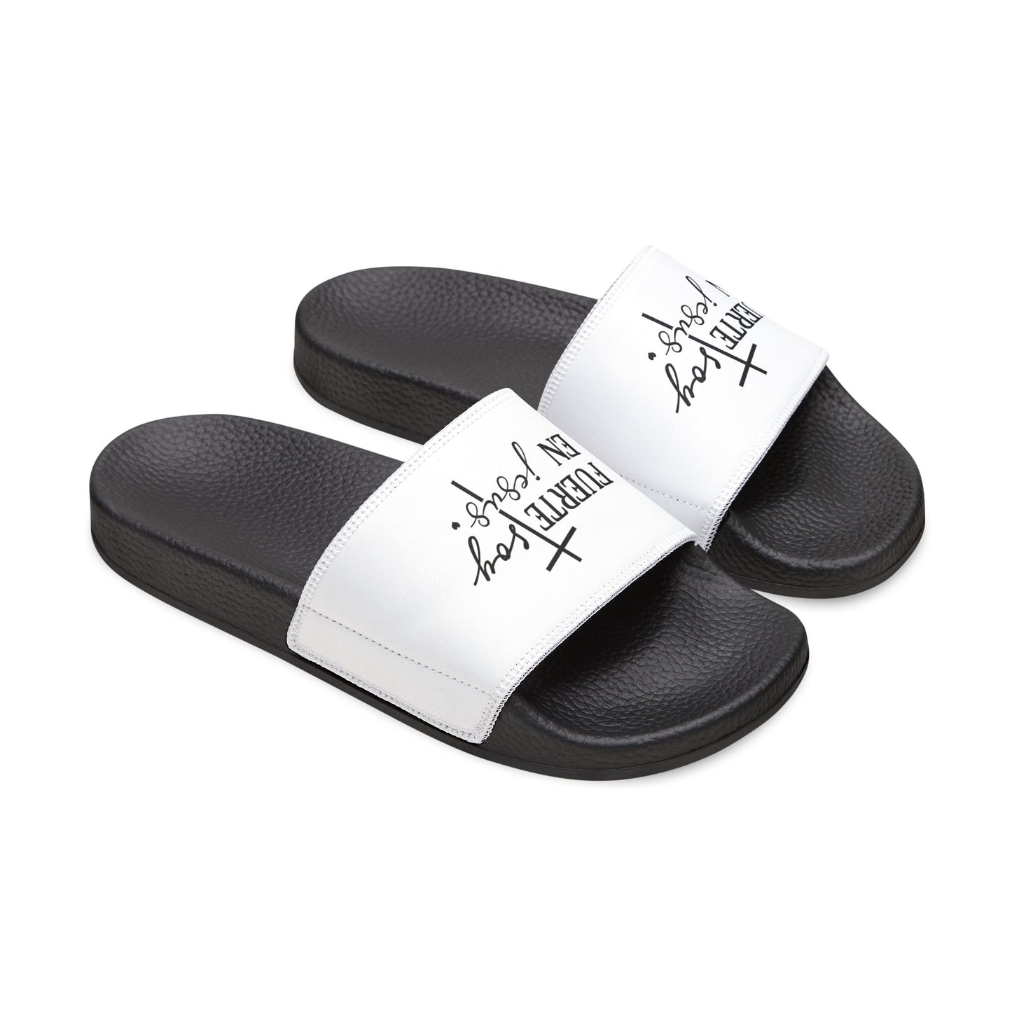 Youth Spiritual Statement Spanish Christian Sandals | Removable-Strap, Summer Footwear, Kids' Casual Shoes, Faith-Inspired Comfort, Fun & Stylish
