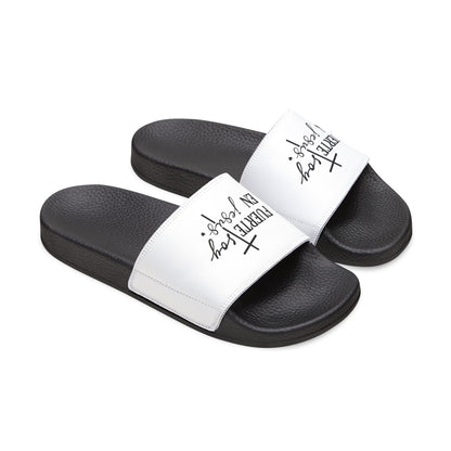 Youth Spiritual Statement Spanish Christian Sandals | Removable-Strap, Summer Footwear, Kids' Casual Shoes, Faith-Inspired Comfort, Fun & Stylish