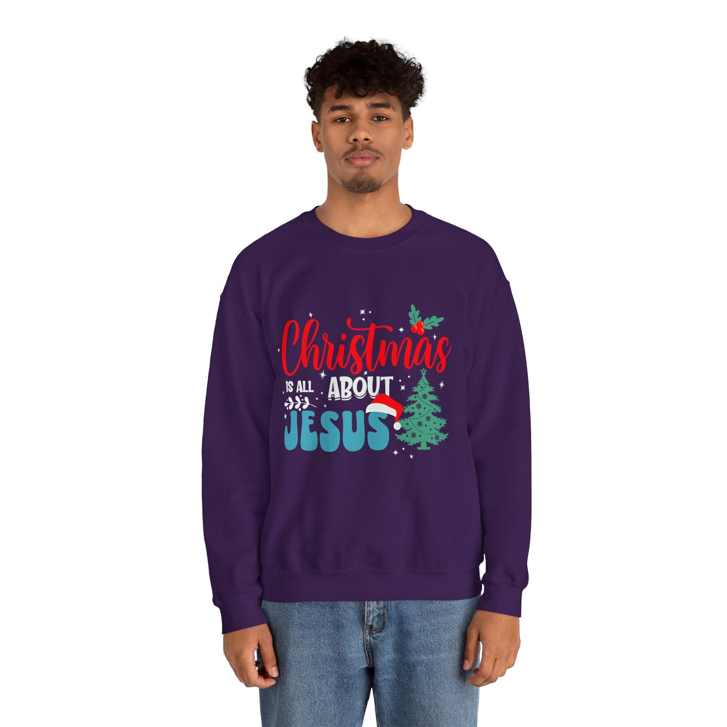 Christmas Is All About Jesus (Christmas Themed) Unisex Heavy Blend™ Crewneck Christian Sweatshirt