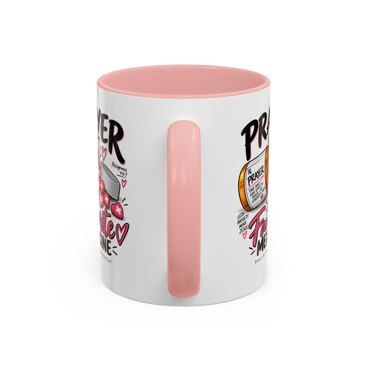 Prayer Is My Favorite Medicine Accent Coffee Mug – Inspirational Religious Gift