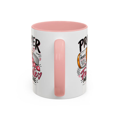 Prayer Is My Favorite Medicine Accent Coffee Mug – Inspirational Religious Gift