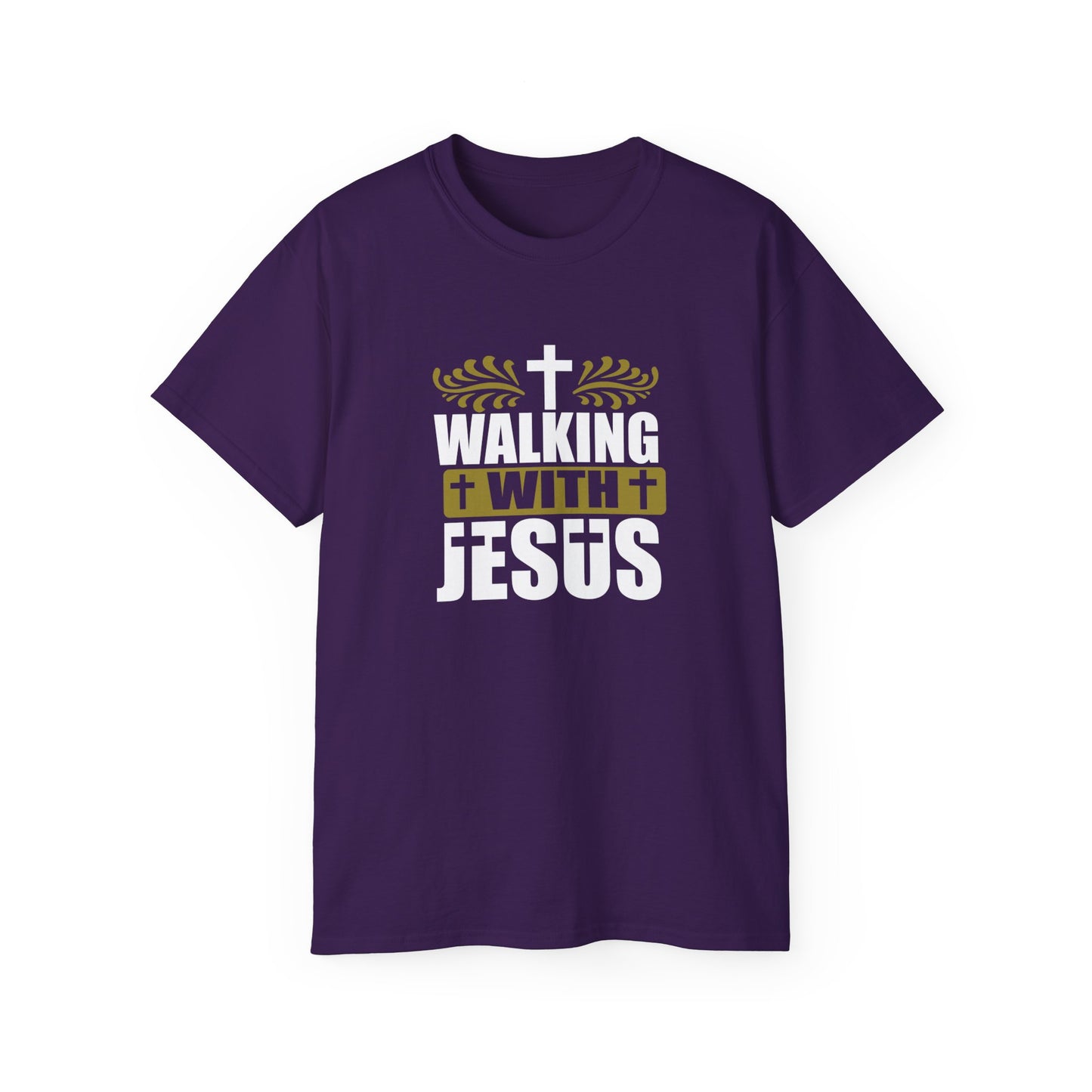 Walking With Jesus Unisex Christian Ultra Cotton Tee Printify