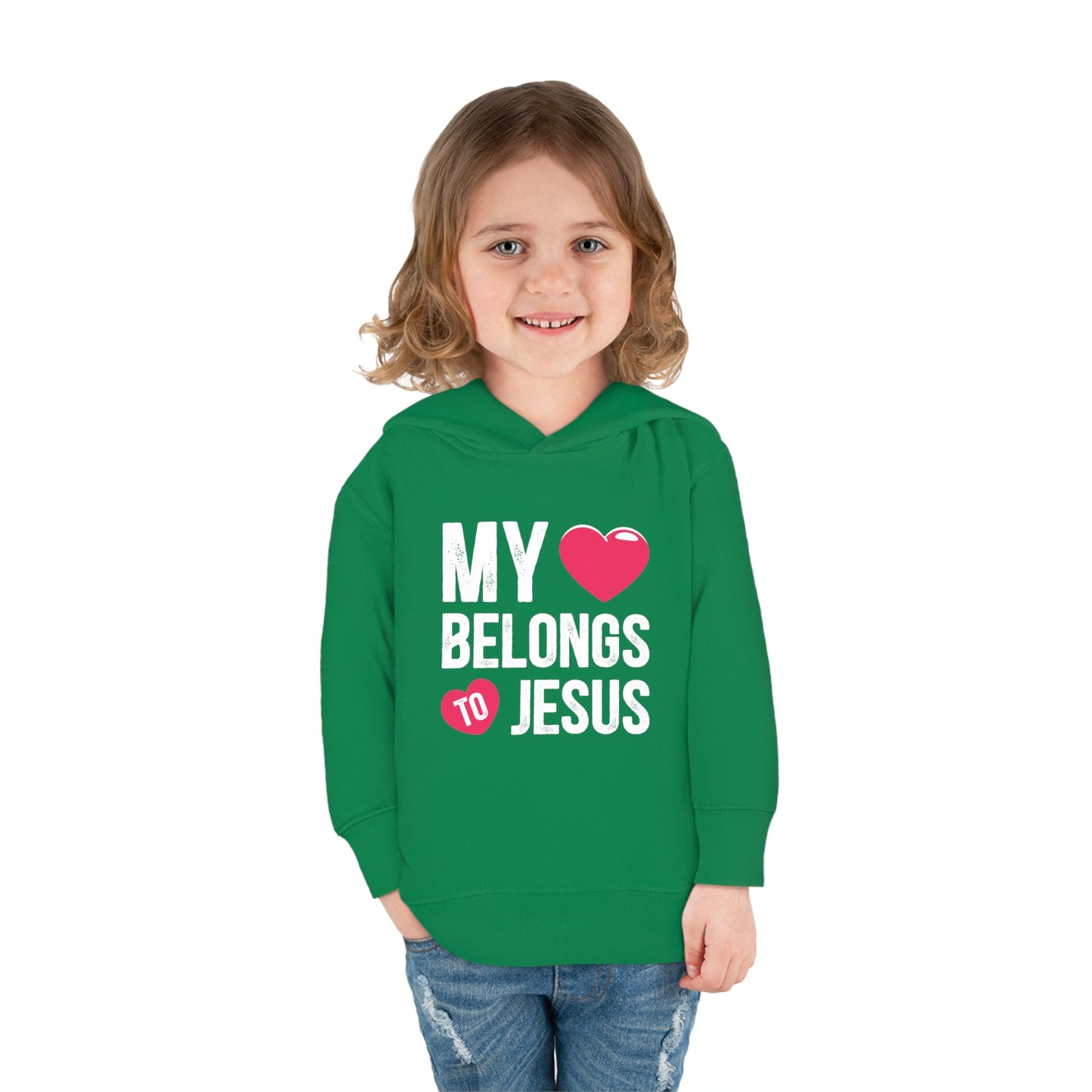 My Heart Belongs To Jesus Christian Toddler Pullover Fleece Hooded Sweatshirt