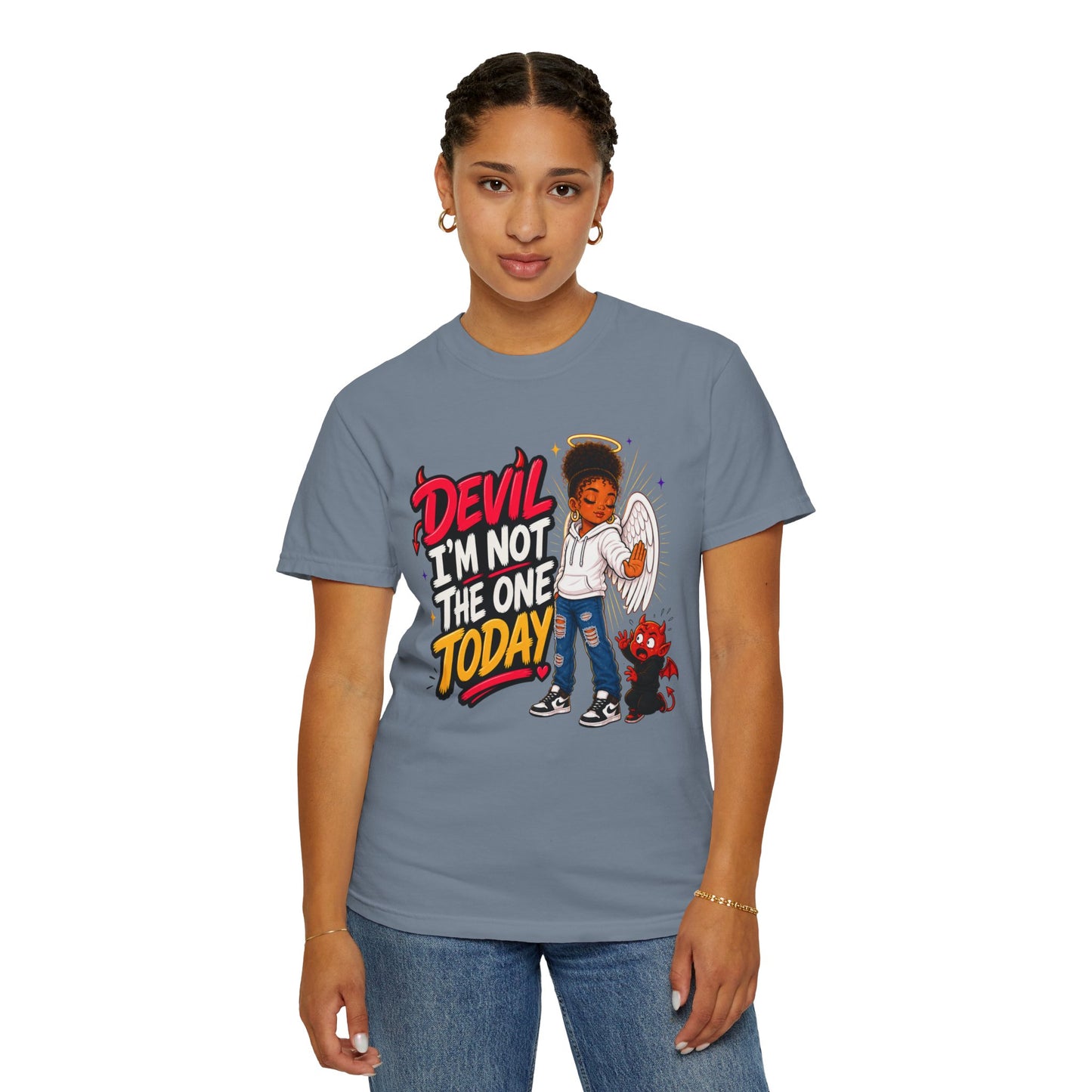 Devil I'm Not the One Today T-Shirt — Funny Angel vs Devil Graphic Tee - ClaimedbyGodDesigns