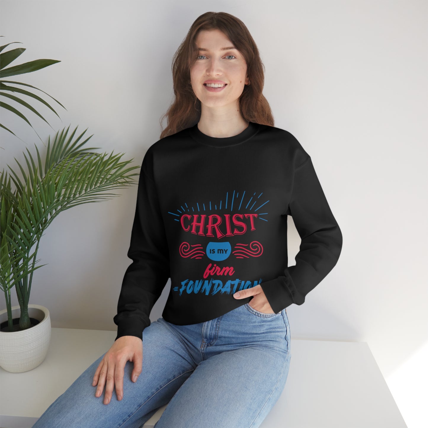 Christ Is My Firm Foundation Unisex Heavy Blend™ Crewneck Sweatshirt