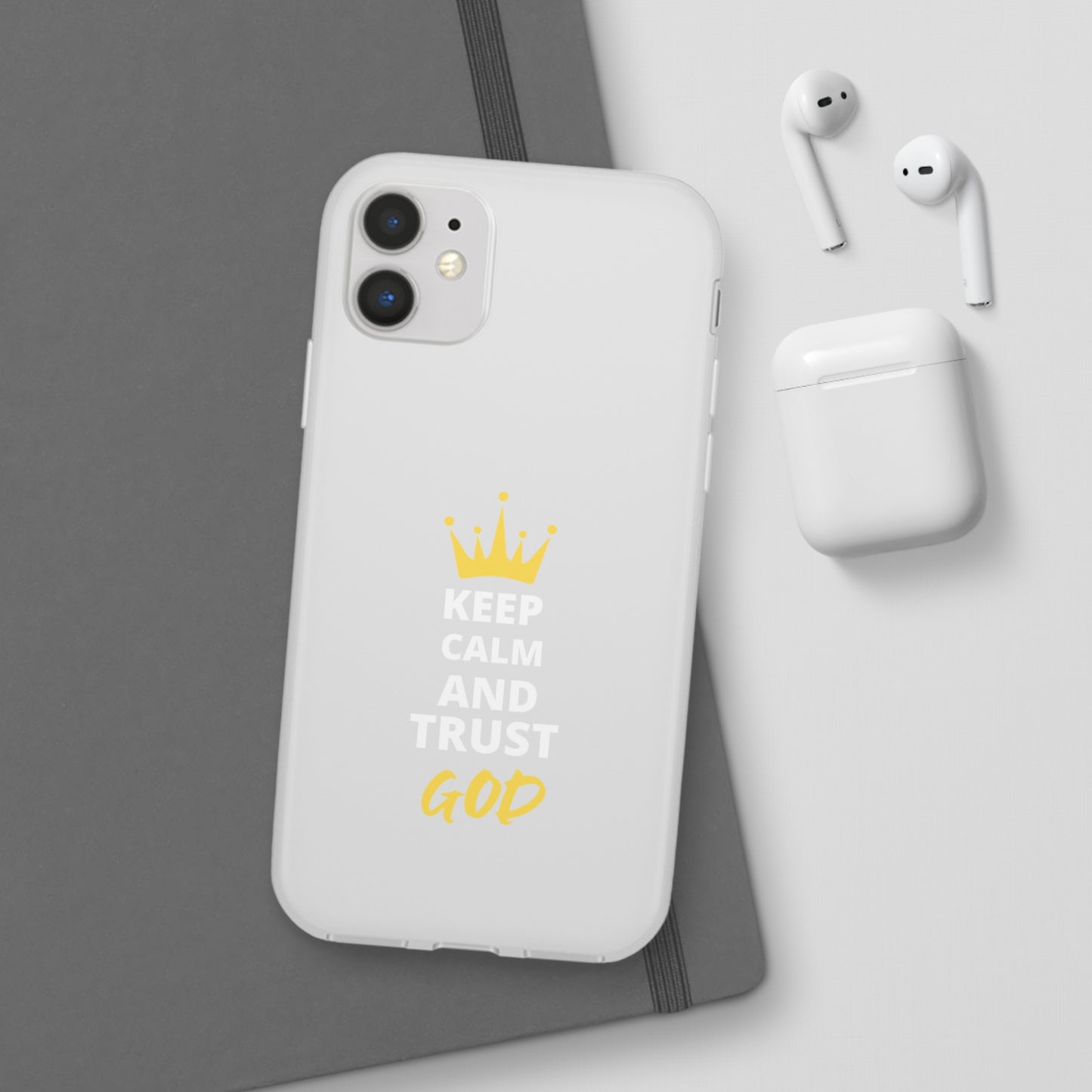 Keep Calm And Trust God Christian Flexi Phone Case Printify