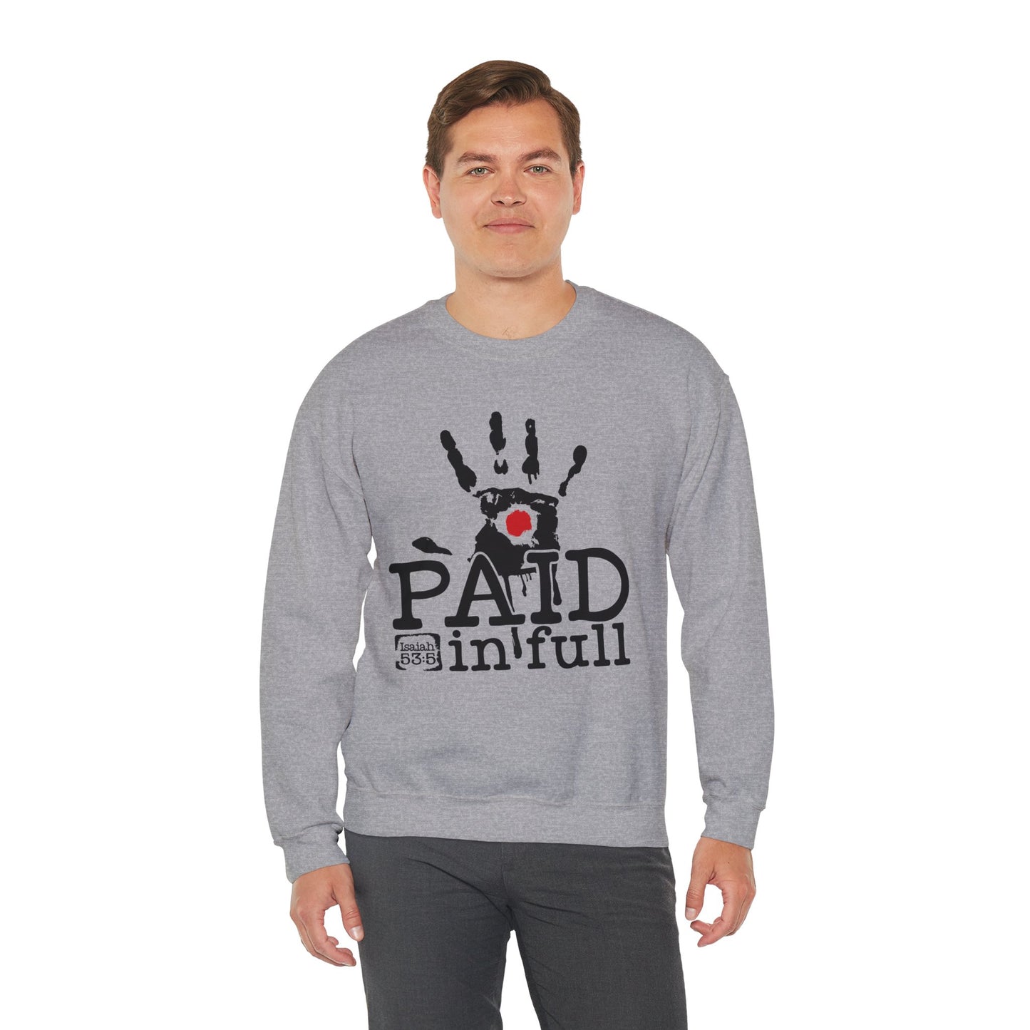 Paid In Full Jesus Paid It All Unisex Heavy Blend™ Crewneck Christian Sweatshirt