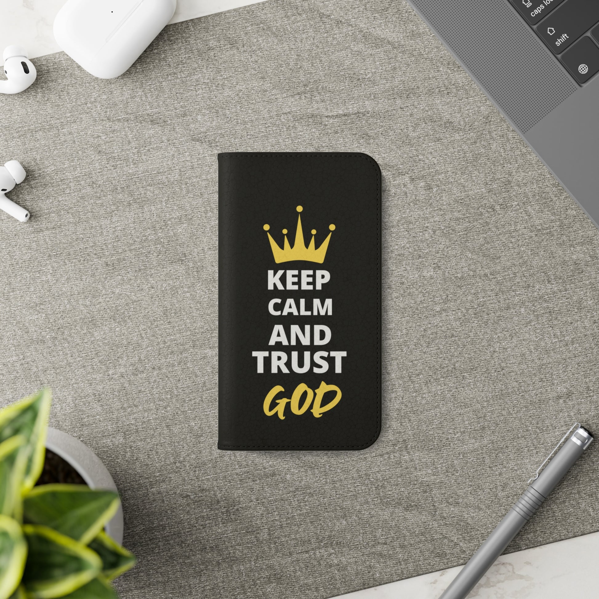 Keep Calm And Trust God Christian Phone Flip Cases Printify