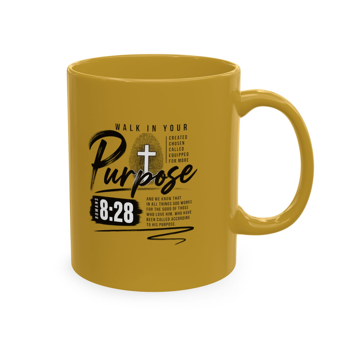 Purpose 8:28 Ceramic Mug — Christian Inspirational Coffee Cup