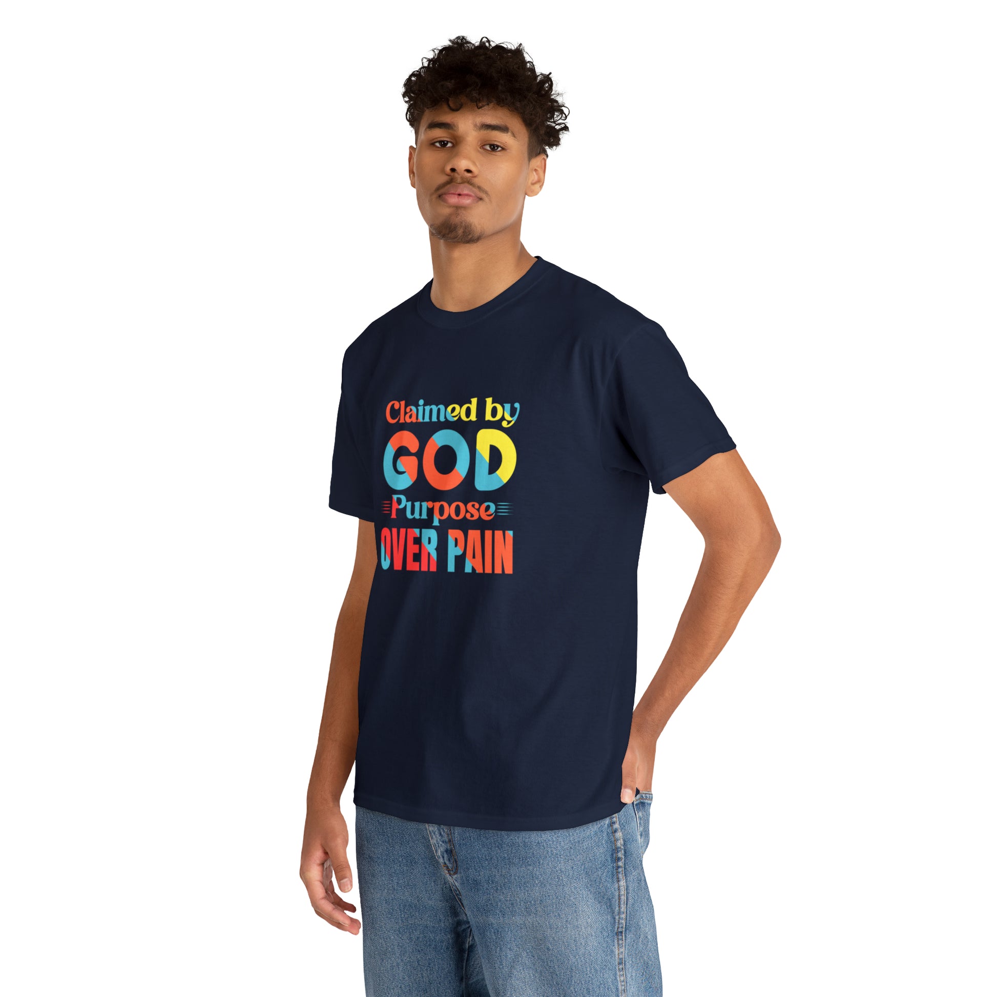 Claimed By God Purpose Over Pain Unisex Heavy Cotton Tee Printify