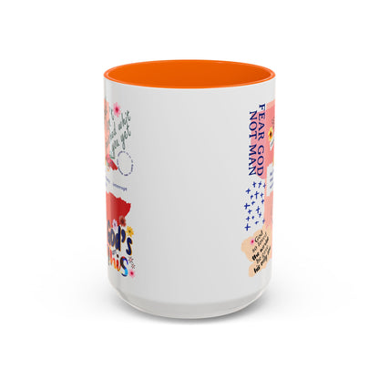 Inspirational Accent Coffee Mug - 11 & 15oz - Fear Him Not Man - Perfect Gift for Friends and Family
