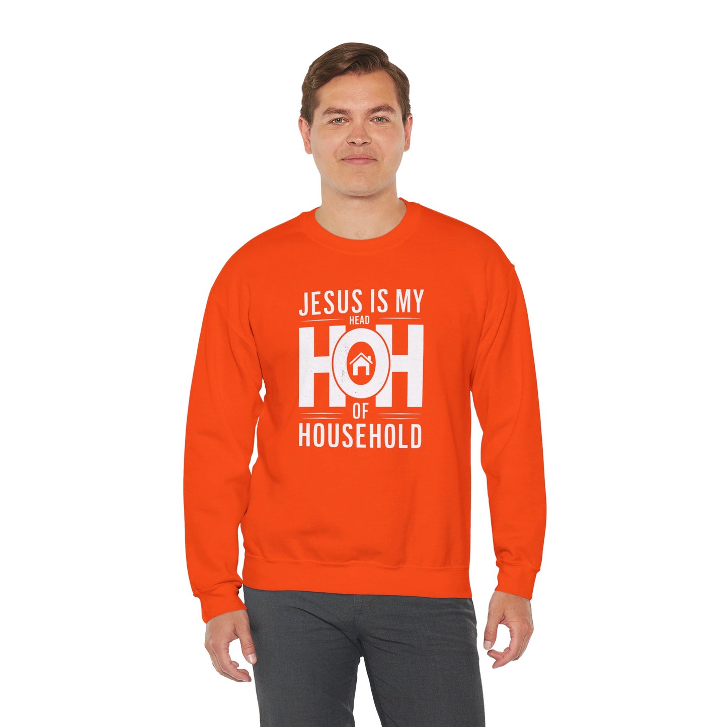 Jesus Is My Head Of Household HOH  Unisex Heavy Blend™ Crewneck Christian Sweatshirt