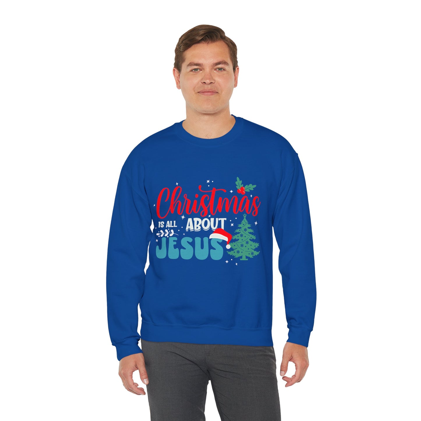 Christmas Is All About Jesus (Christmas Themed) Unisex Heavy Blend™ Crewneck Christian Sweatshirt