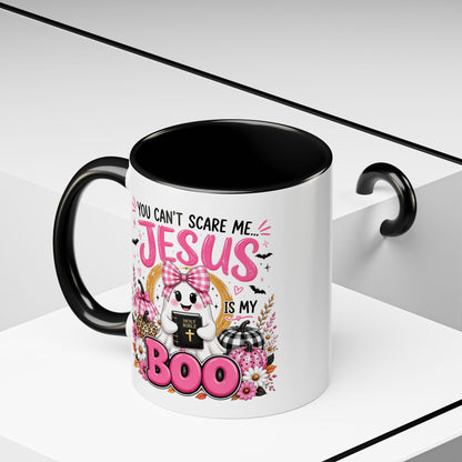 You Can’t Scare Me Jesus Is My Boo Coffee Mug — Halloween Christian Accent Mug