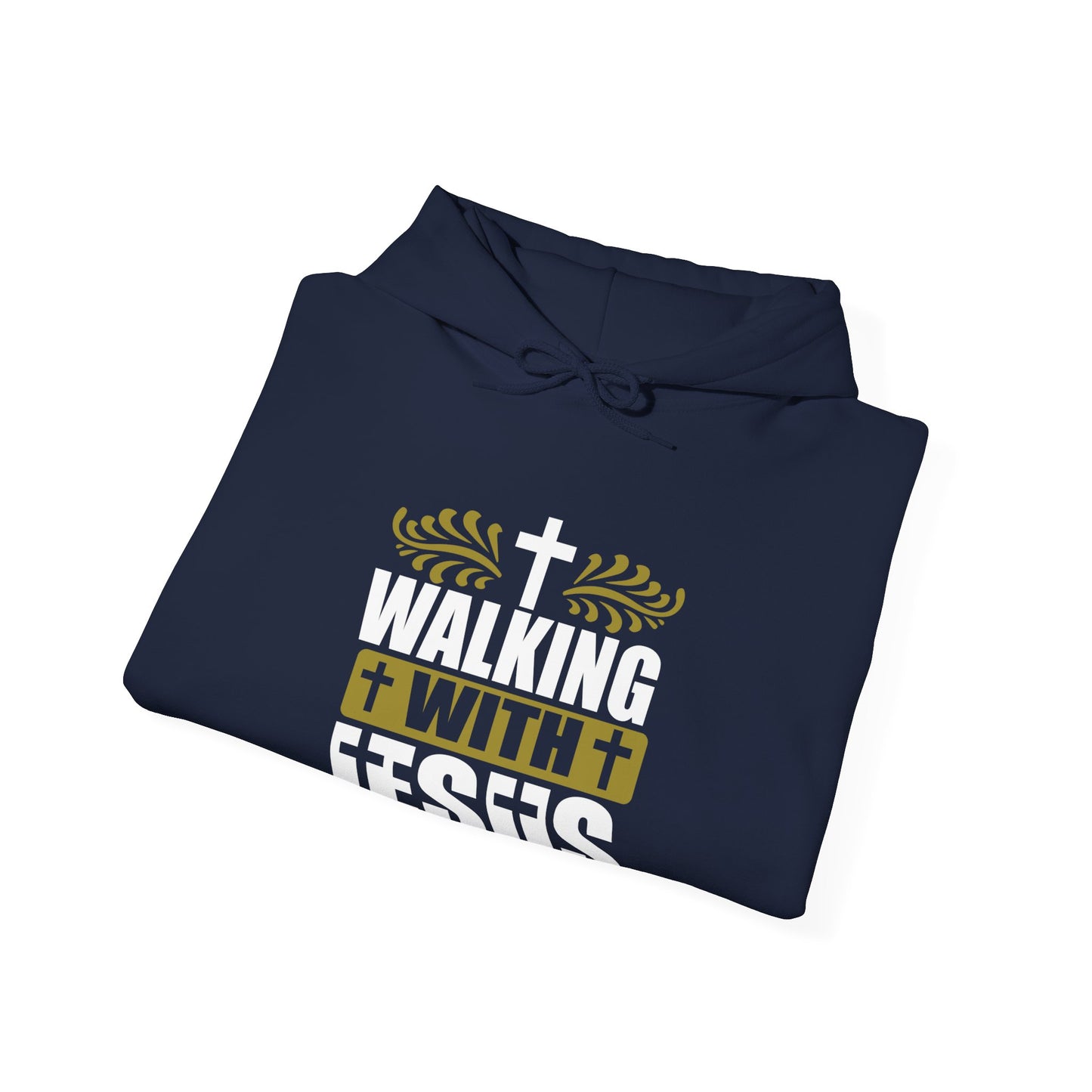 Walking With Jesus Unisex Christian Pullover Hooded Sweatshirt